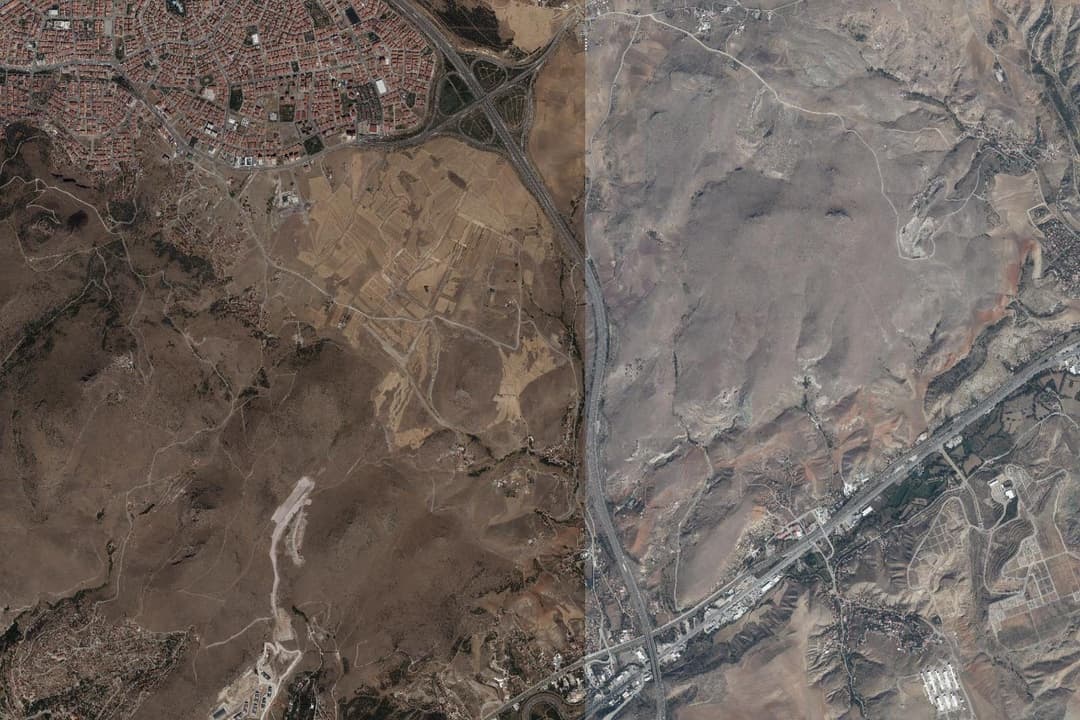 Kızılca Mahallesi, havadan