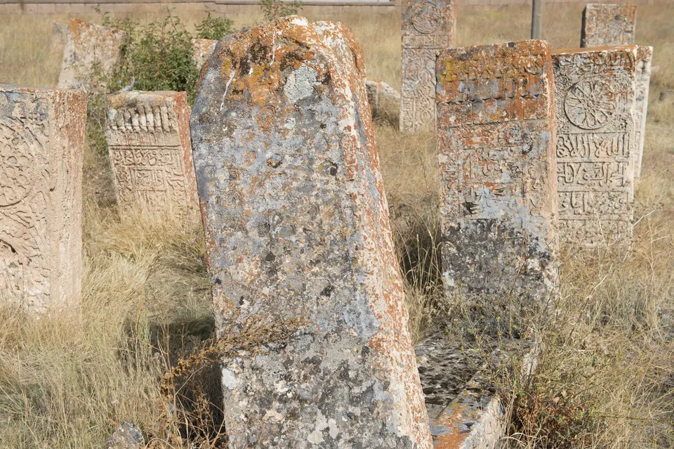 Gevaş Selçuklu Mezarlığı'nda işlemeli taşlar, Gevaş Selçuklu Mezarlığı