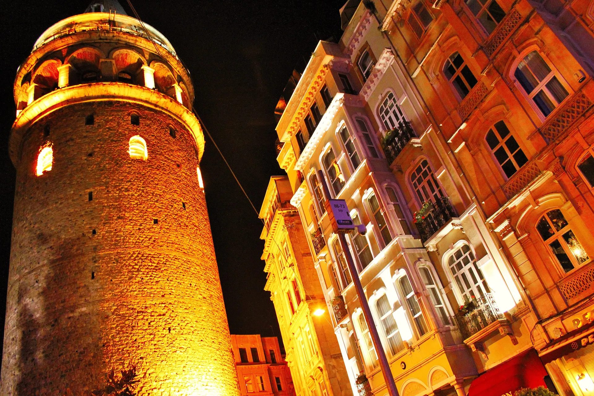 Galata Kulesi, gece, Galata Kulesi