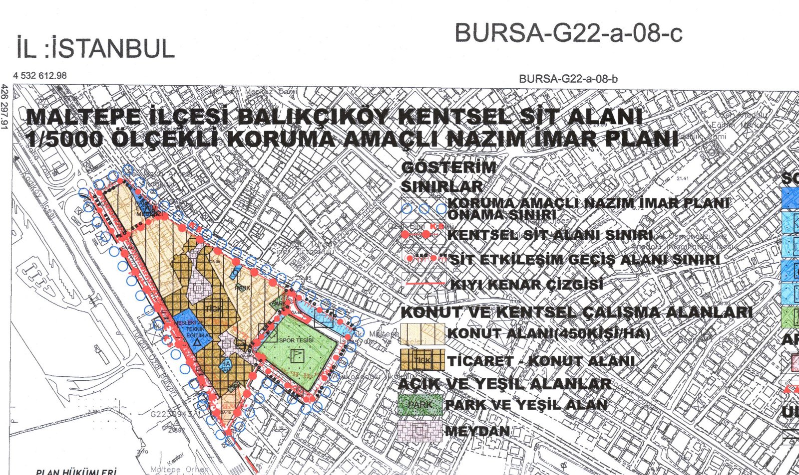 Balıkçıköy Kentsel Sit Alanı 1/5000 ölçekli Koruma Amaçlı Nazım İmar Planı paftası