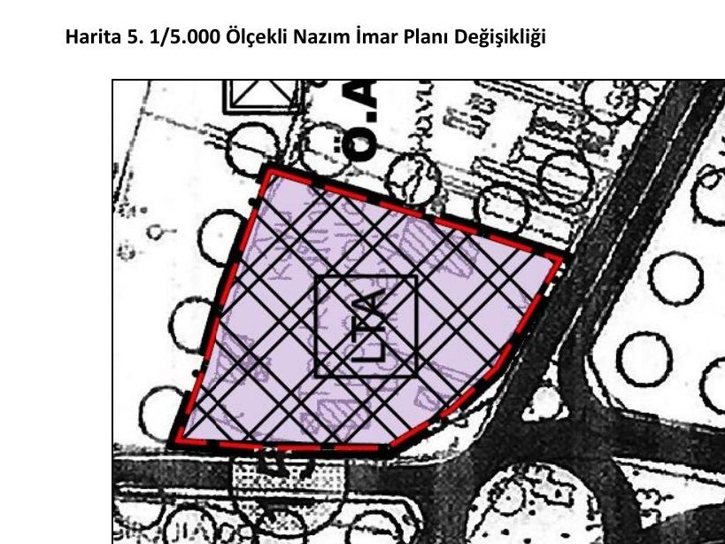 Zeytinova 231 ada 16 parsel 1/5000 nazım imar planı değişikliği
