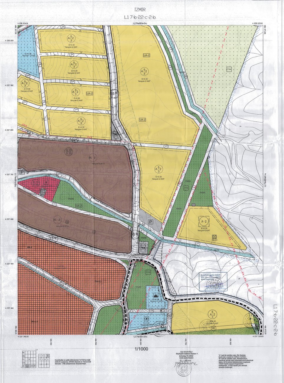 Bademler L17B22C2B uygulama imar planı paftası