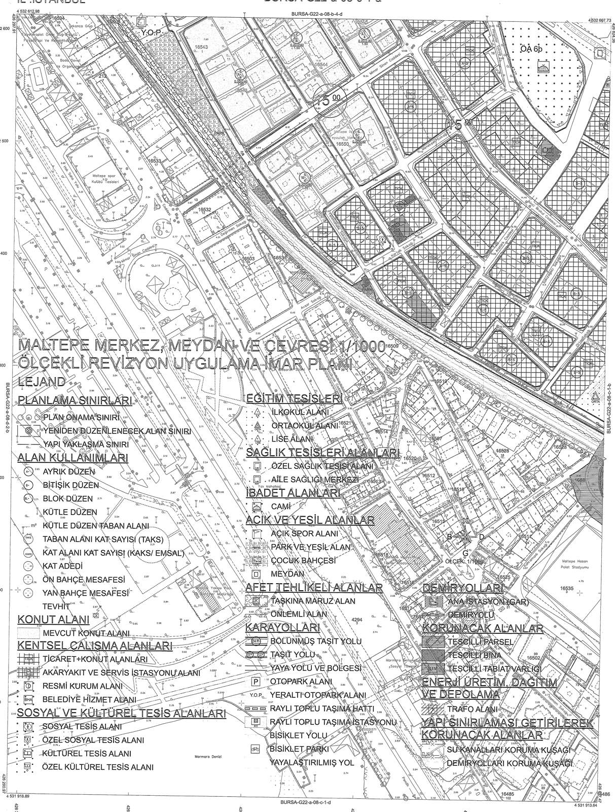 Maltepe Merkez, Meydan ve Çevresi 1/1000 Revizyon UİP paftası