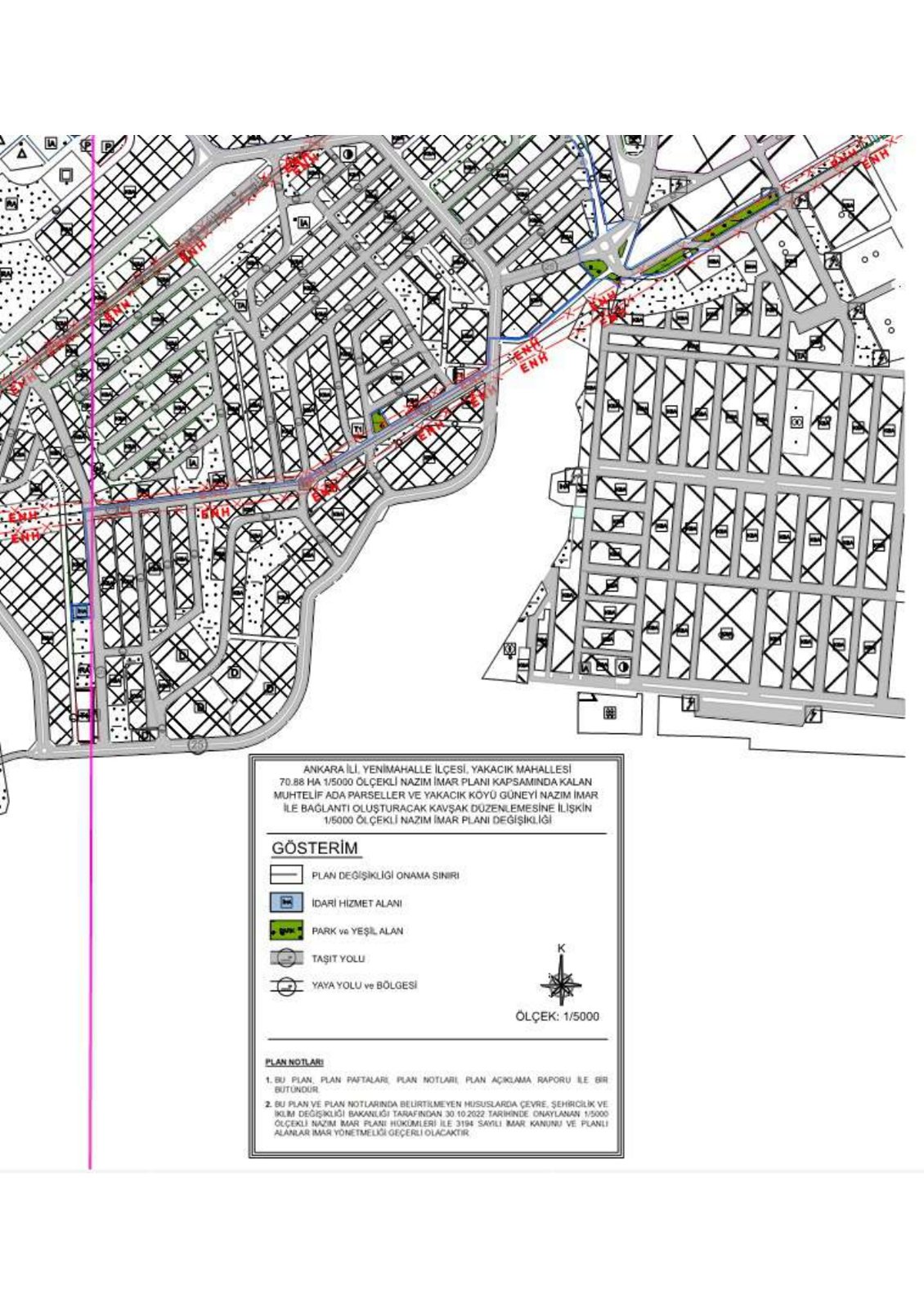 Yakacık Hurdacılar Sitesi kavşak düzenlemesi nazım imar planı değişikliği paftası