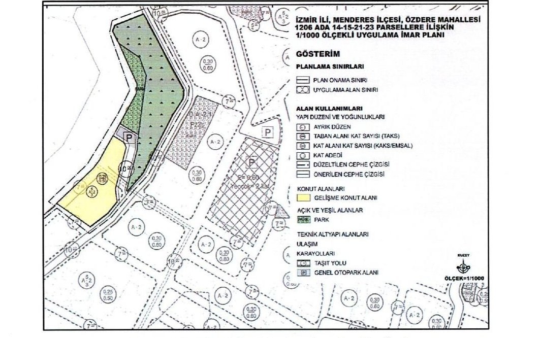 Özdere 1206 ada uygulama imar planı önerisi